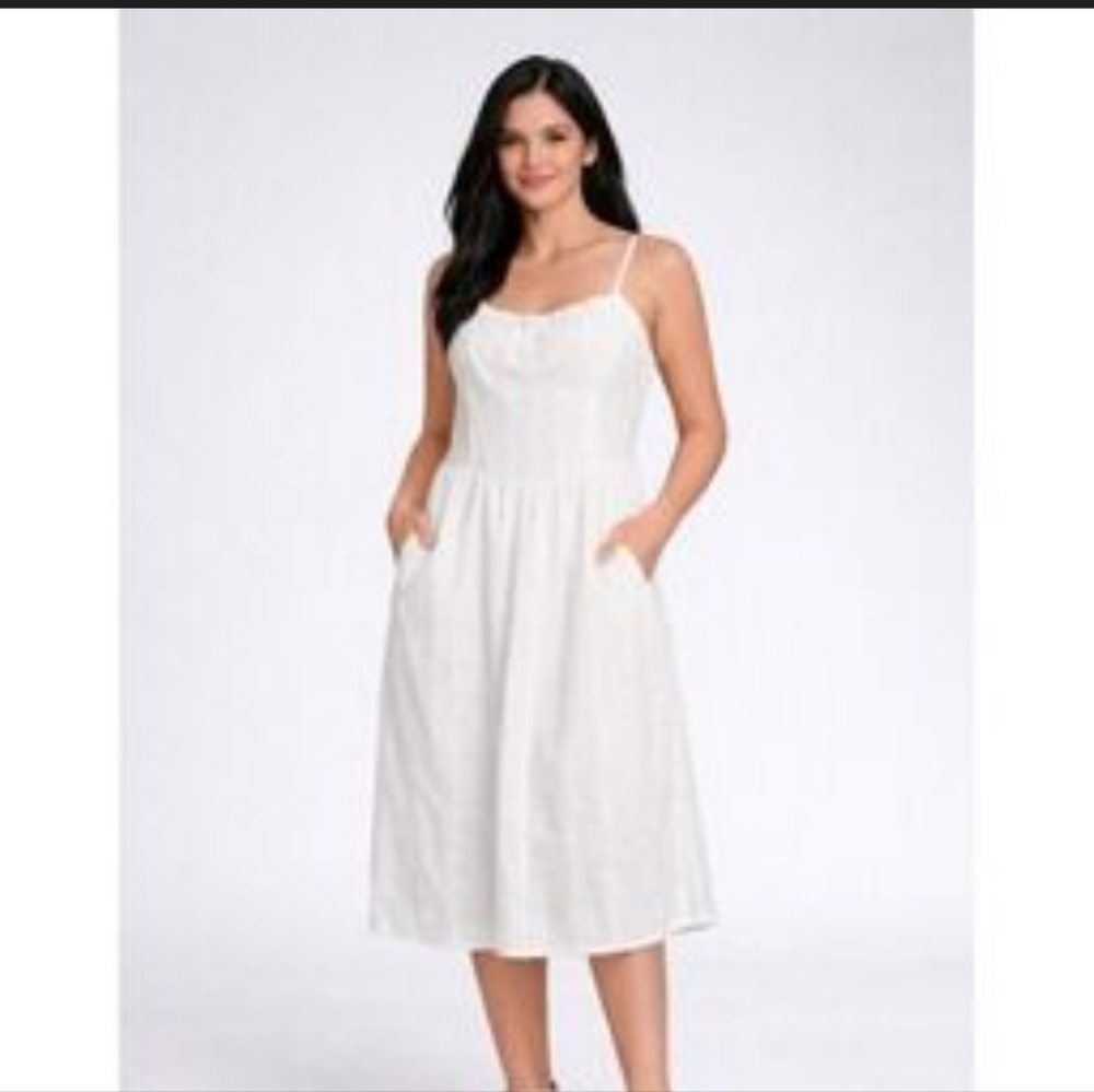 wild fable White Midi Sundress milk maid style